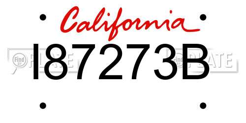 I87273B California License Plate