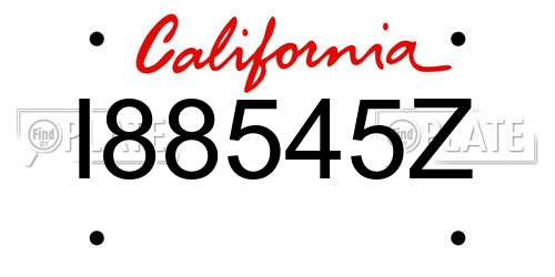 I88545Z California License Plate
