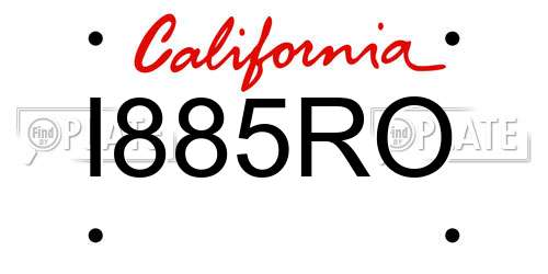 I885RO California License Plate