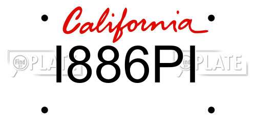 I886PI California License Plate