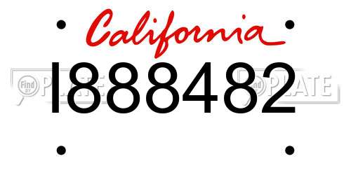 I888482 California License Plate