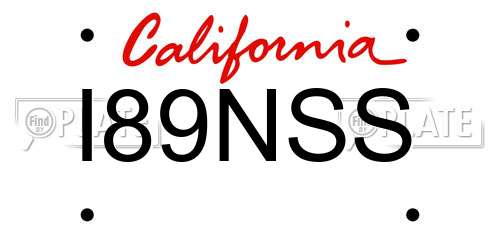 I89NSS California License Plate