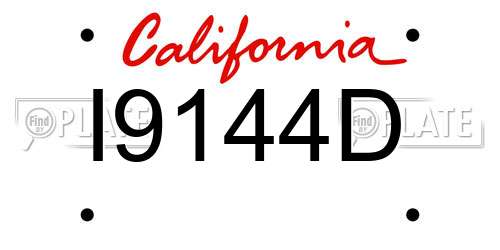 I9144D California License Plate