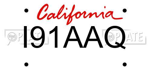 I91AAQ California License Plate