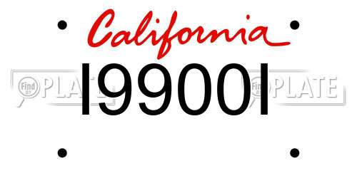 I9900I California License Plate