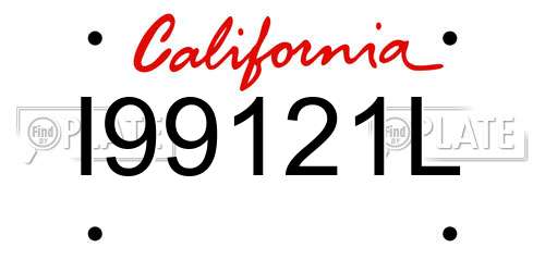 I99121L California License Plate