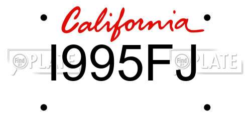 I995FJ California License Plate