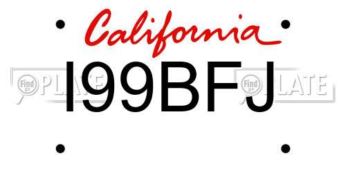 I99BFJ California License Plate