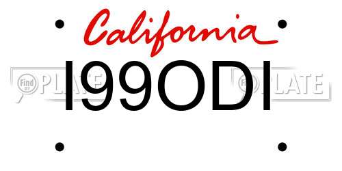 I99ODI California License Plate