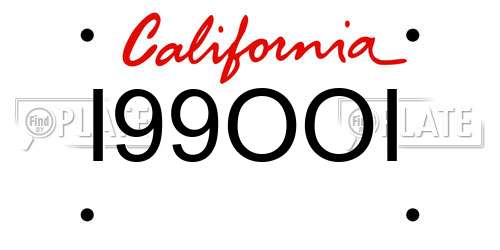 I99OOI California License Plate