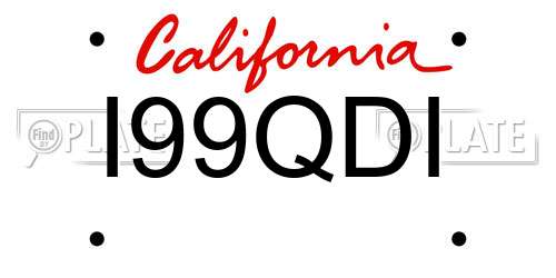 I99QDI California License Plate