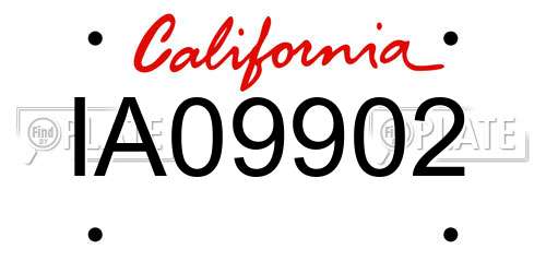 IA09902 California License Plate