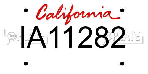 IA11282 California License Plate