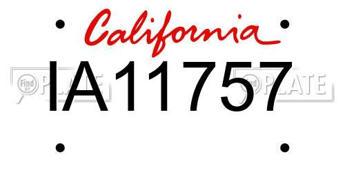 IA11757 California License Plate