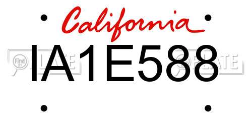 IA1E588 California License Plate