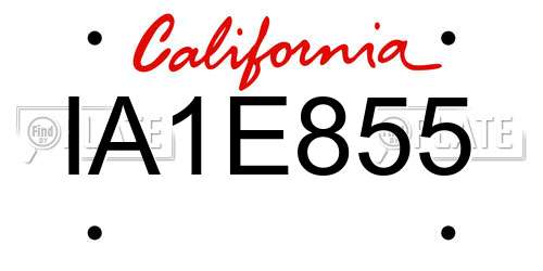 IA1E855 California License Plate