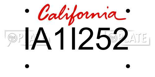 IA1I252 California License Plate