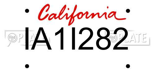 IA1I282 California License Plate