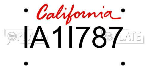 IA1I787 California License Plate