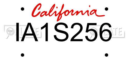 IA1S256 California License Plate