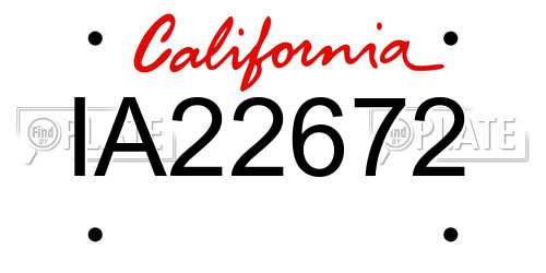 IA22672 California License Plate