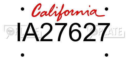 IA27627 California License Plate