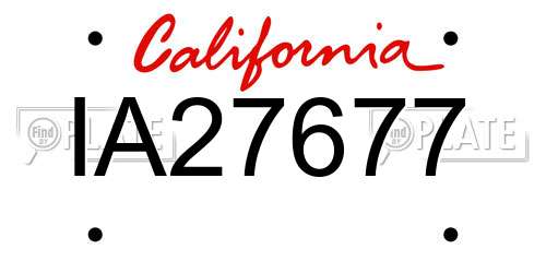 IA27677 California License Plate