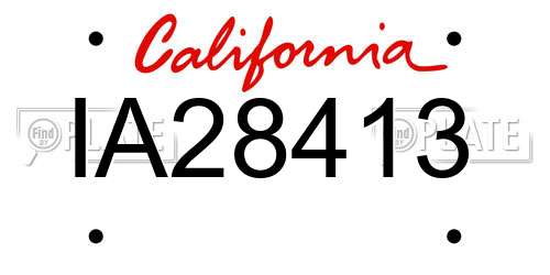 IA28413 California License Plate