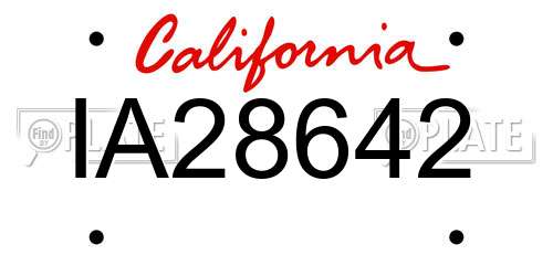 IA28642 California License Plate