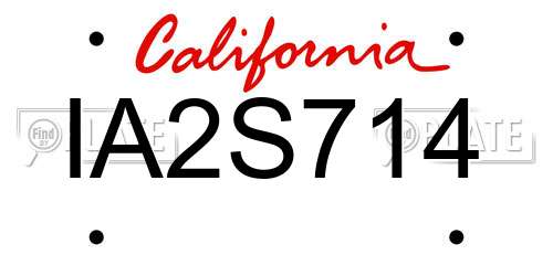 IA2S714 California License Plate