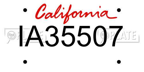 IA35507 California License Plate