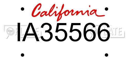 IA35566 California License Plate