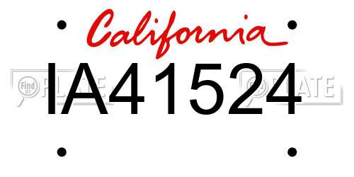 IA41524 California License Plate
