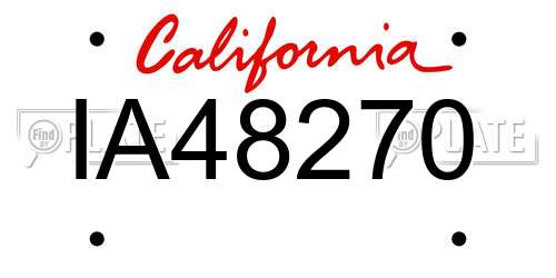 IA48270 California License Plate