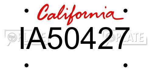 IA50427 California License Plate