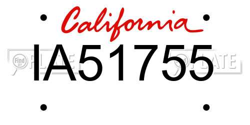 IA51755 California License Plate