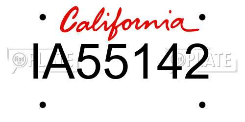 IA55142 California License Plate