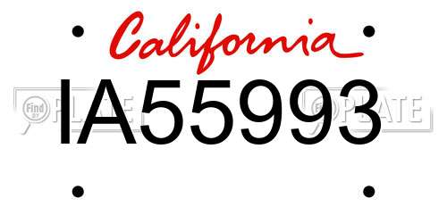 IA55993 California License Plate
