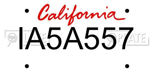 IA5A557 California License Plate