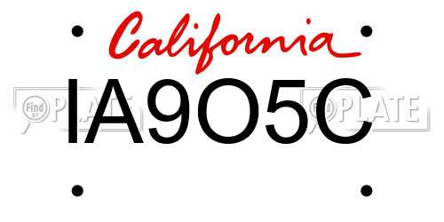 IA9O5C California License Plate