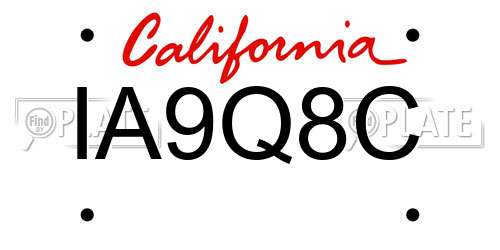 IA9Q8C California License Plate