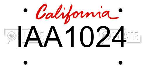 IAA1024 California License Plate