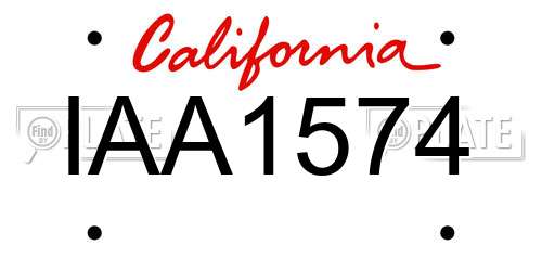 IAA1574 California License Plate