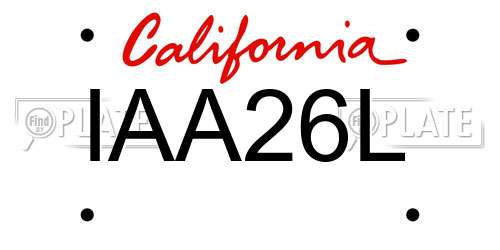 IAA26L California License Plate