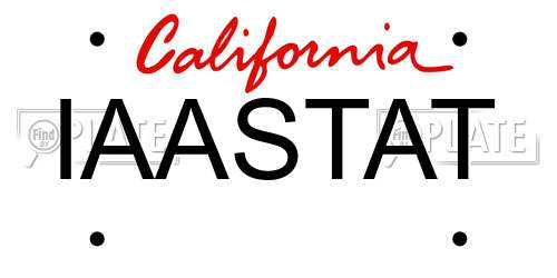 IAASTAT California License Plate