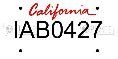 IAB0427 California License Plate