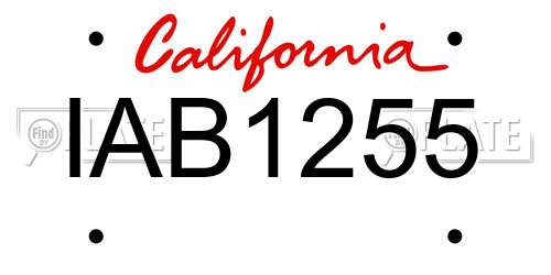 IAB1255 California License Plate