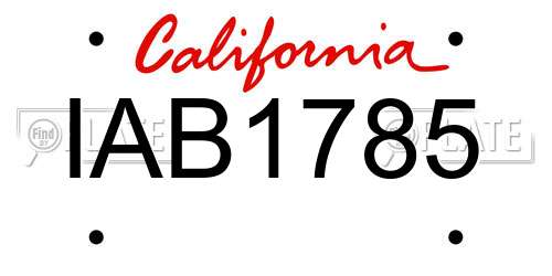 IAB1785 California License Plate