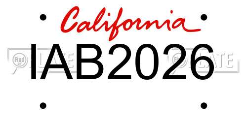 IAB2026 California License Plate