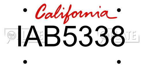 IAB5338 California License Plate